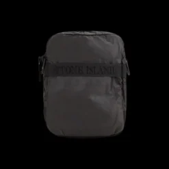 Sacoche bandoulière STONE ISLAND Mussola Gommata nylon noir bi matière