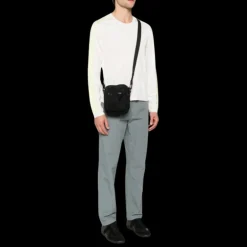 Sacoche STONE ISLAND nylon métal noir patch logo rose des vents