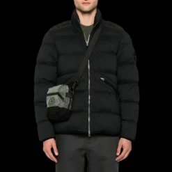 Sacoche STONE ISLAND nylon métal kaki patch logo rose des vents