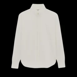 SAINT LAURENT chemise manche longue col cheminée coton ivoire