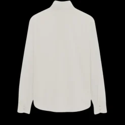 SAINT LAURENT chemise manche longue col cheminée coton ivoire