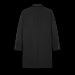 SAINT LAURENT Manteau court croisé laine noire