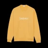 SAINT LAURENT sweat-shirt col rond molleton coton jaune broderie saint laurent