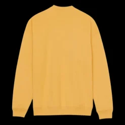 SAINT LAURENT sweat-shirt col rond molleton coton jaune broderie saint laurent