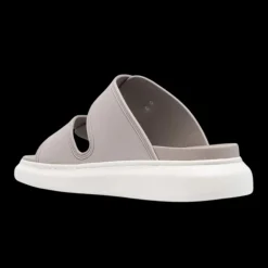 Sandale ALEXANDER MCQUEEN Hybrid boucle métal beige revolver semelle blanche