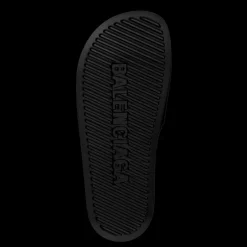 Sandale Claquette BALENCIAGA Pool gomme noir logo blanc