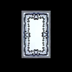 Serviette de bain DOLCE & GABBANA coton éponge blanc imprimé bleu Marina