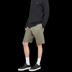 Short AMI Paris coton bio gris vert broderie cœur ton sur ton