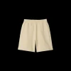 Short ample BURBERRY coton léger beige patch étiquette check beige poche