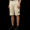 Short cargo CP COMPANY coton stretch doux blanc poche verre lunette