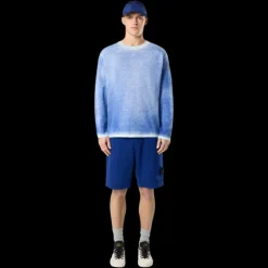 Short cargo STONE ISLAND coton bleu pétrole poches cordon taille élastique