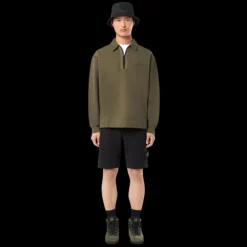 Short cargo STONE ISLAND coton noir poches cordon taille élastique