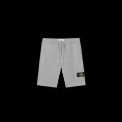 Short cargo STONE ISLAND coton gris poches cordon taille élastique