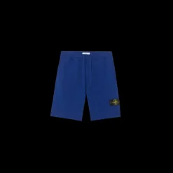 Short cargo STONE ISLAND coton bleu pétrole poches cordon taille élastique