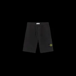 Short cargo STONE ISLAND coton noir poches cordon taille élastique