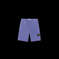 Short cargo STONE ISLAND coton violet lavande poches cordon taille élastique