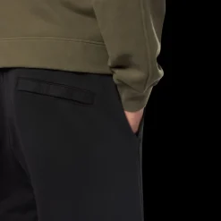 Short cargo STONE ISLAND coton noir poches cordon taille élastique