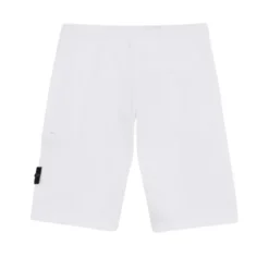 Short cargo STONE ISLAND coton blanc poches cordon taille élastique
