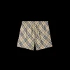 Short de bain à cordon BURBERRY nylon carreaux check beige