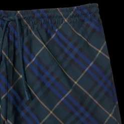 Short de bain à cordon BURBERRY nylon carreaux vert bleu marine