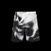 short de bain ALEXANDER MCQUEEN blanc imprimé Dragonfly libellule noire