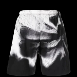 short de bain ALEXANDER MCQUEEN blanc imprimé Dragonfly libellule noire