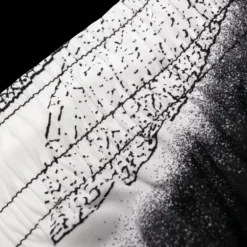 short de bain ALEXANDER MCQUEEN blanc imprimé Dragonfly libellule noire