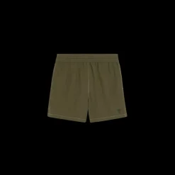 Short de bain AMI Paris toile technique kaki broderie cœur kaki