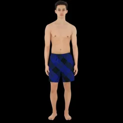 Short de bain BURBERRY à carreaux bleu roi check vert