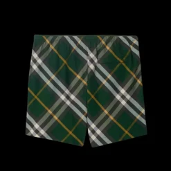 Short de bain BURBERRY à carreaux vert check jaune