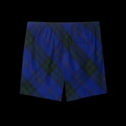 Short de bain BURBERRY à carreaux bleu roi check vert