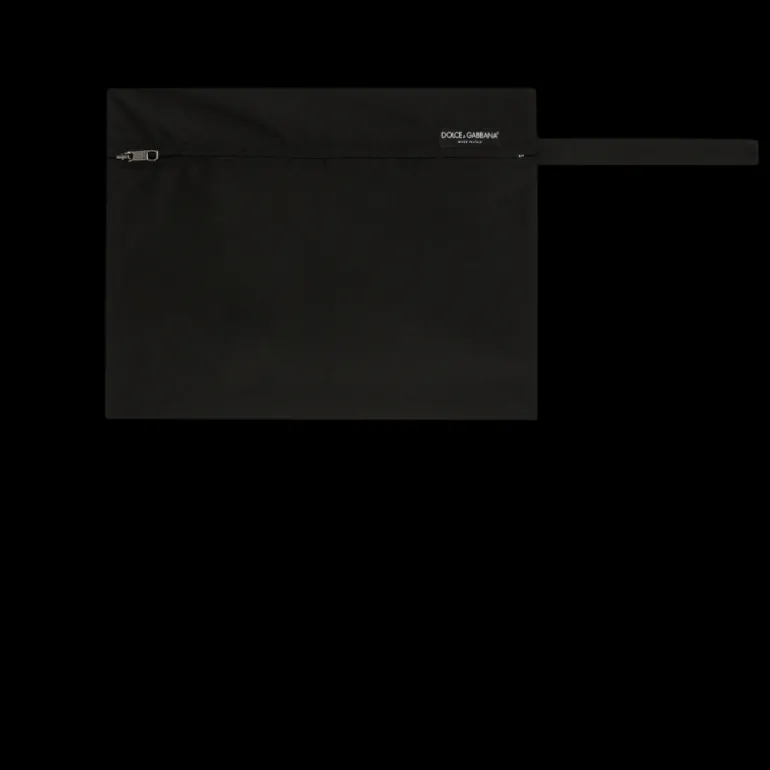 Short de bain court nylon noir logo D&G blanc