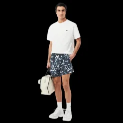 Short de bain LACOSTE nylon déperlant camouflage bleu