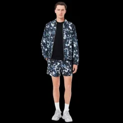 Short de bain LACOSTE nylon déperlant camouflage bleu