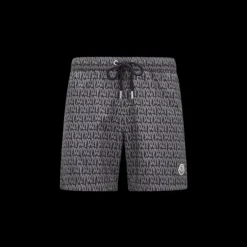 Short de bain MONCLER Noir imprimé monogramme gris all-over