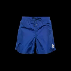 Short de bain MONCLER nylon bleu roi logo