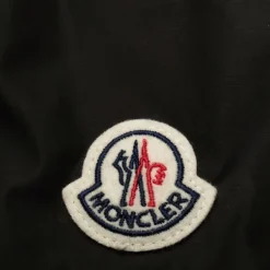 Short de bain MONCLER nylon noir patch logo blanc