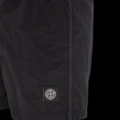 Short de bain STONE ISLAND nylon noir boutons cordon