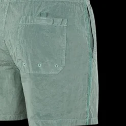 Short de bain STONE ISLAND nylon vert d'eau boutons