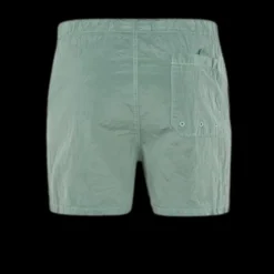 Short de bain STONE ISLAND nylon vert d'eau boutons