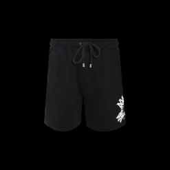 Short de sport AMIRI coton jersey noir multi logo blanc
