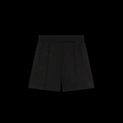 Short de sport PALM ANGELS nylon noir logo incurvé blanc