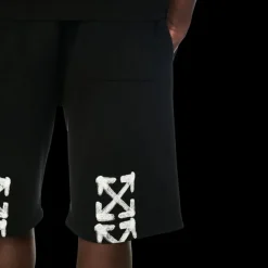 Short de survêtement  OFF WHITE coton noir spray arrow blanc