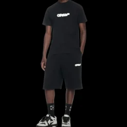 Short de survêtement  OFF WHITE coton noir spray arrow blanc