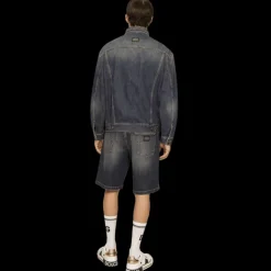 Short jean DOLCE & GABBANA denim stretch délavé bleu clair