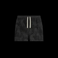 Short PALM ANGELS coton noir palmiers gris