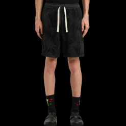 Short PALM ANGELS coton noir palmiers gris