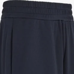 Short taille élastique FENDI jacquard FF bleu marine bord marron