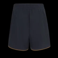Short taille élastique FENDI jacquard FF bleu marine bord marron