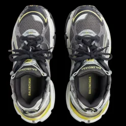 Sneaker BALENCIAGA Runner maille nylon gris jaune blanc